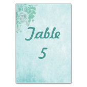 Wedding Blue Floral Tischnummer (Vorderseite)