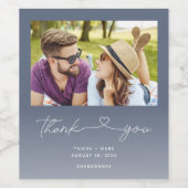 Wedding Blue Foto Vielen Dank für Ihr Interesse an Weinetikett (Einzelnes Label)