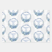 Wedding Blue Hydrangeas Personalisieren von Namen  Geschenkpapier Set (Vorderseite 3)