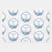 Wedding Blue Hydrangeas Personalisieren von Namen  Geschenkpapier Set (Vorderseite)