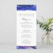 Wedding Blue Menükarte (Stehend Vorderseite)