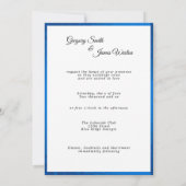 Wedding Blue Tuxedos White Roses Einladung (Rückseite)