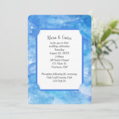 Wedding Blue Watercolor Abstrakt Einladung (Stehend Vorderseite)