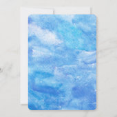 Wedding Blue Watercolor Abstrakt Einladung (Rückseite)
