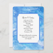 Wedding Blue Watercolor Abstrakt Einladung (Vorderseite)