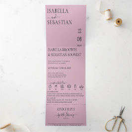 Wedding Blush Pink All in one set Dreifach Gefaltete Einladung