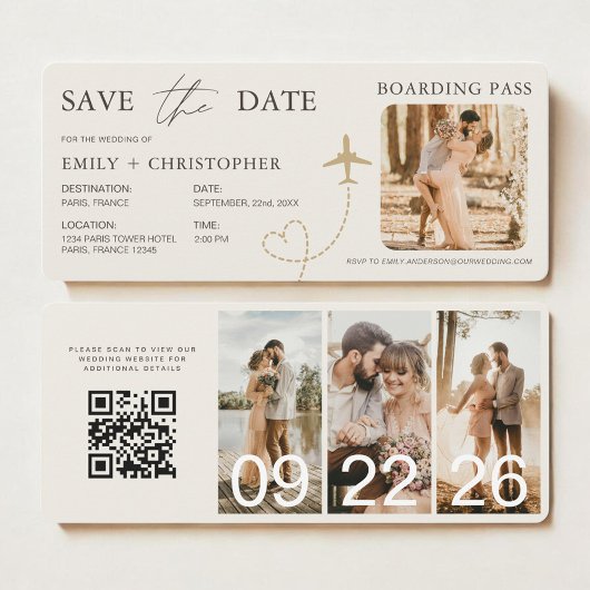 Wedding Boarding Pass Plane QR Code