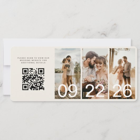 Wedding Boarding Pass Plane QR Code (Rückseite)