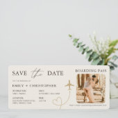 Wedding Boarding Pass Plane QR Code (Stehend Vorderseite)