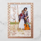 Wedding  Bohemian Tribal Textile Background Folieneinladung (Vorderseite)