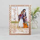Wedding Bohemian Tribal Textile Background Folieneinladung (Stehend vorne)