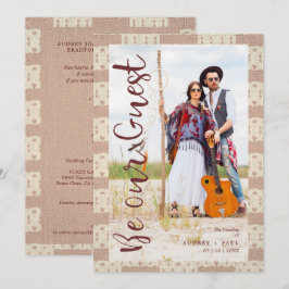Wedding Bohemian Tribal Textile Texture Background Einladung