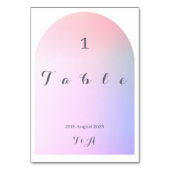 Wedding Boho Arch Pink Lilac Ombre Tischnummer (Rückseite)