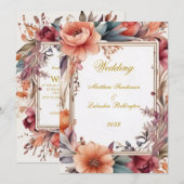 Wedding Boho style Modern Sophisticated Classy Einladung (Vorne/Hinten)