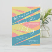 Wedding Bold Abstrakt Typografie Einladung (Stehend Vorderseite)