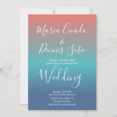 Wedding Bold Gradient Sunset Script Einladung (Vorderseite)