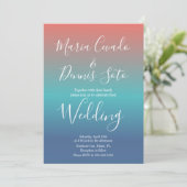 Wedding Bold Gradient Sunset Script Einladung (Stehend Vorderseite)