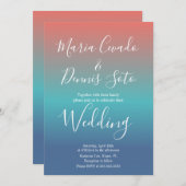 Wedding Bold Gradient Sunset Script Einladung (Vorne/Hinten)