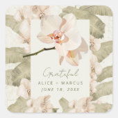 Wedding  Botanical Garden Thank You Favor Quadratischer Aufkleber (Vorderseite)