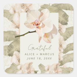Wedding Botanical Garden Thank You Favor Quadratischer Aufkleber