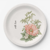 Wedding Botanical Vintage Poppies | Elegant Table  Pappteller (Vorderseite)