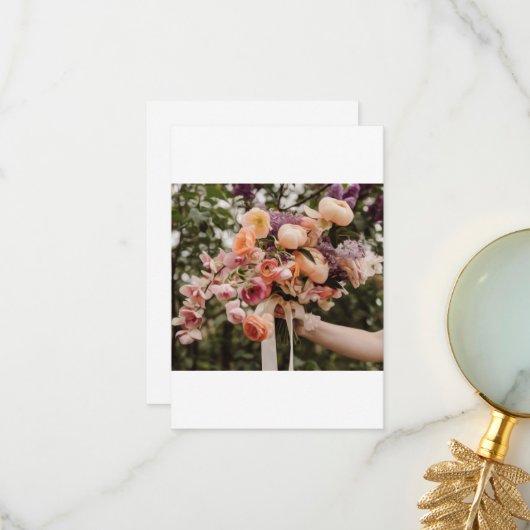 Wedding Bouquet Dankeskarte (Vorderseite/Rückseite Beispiel)