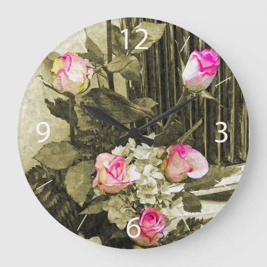 Wedding Bouquet Große Wanduhr (Vorderseite)