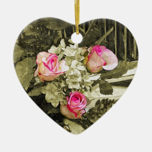 Wedding Bouquet Keramik Ornament (Vorne)