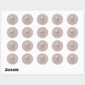 Wedding Bouquet Monogram Runder Aufkleber (Blatt)