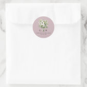 Wedding Bouquet Monogram Runder Aufkleber (Tasche)