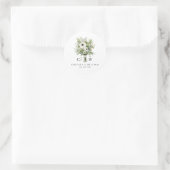 Wedding Bouquet Monogram Runder Aufkleber (Tasche)
