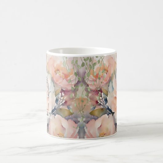 Wedding Bouquet Monogram Tasse (Mittel)
