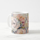 Wedding Bouquet Monogram Tasse (Vorderseite Links)