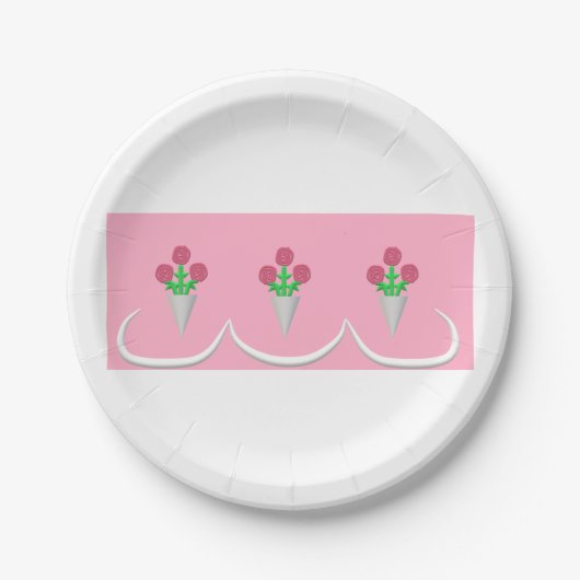 Wedding Bouquet Pappteller (Vorderseite)