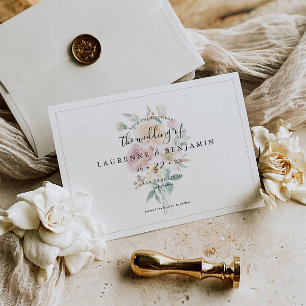 Wedding Bouquet Save the Date Card - Soft Blooms