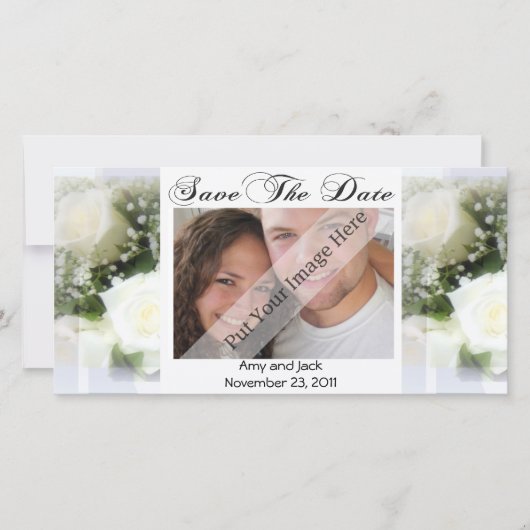 Wedding Bouquet Save the Date Fotokarte (Vorderseite)
