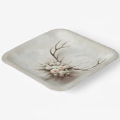 Wedding Bouquet und Deer Antlers Pappteller (Gewinkelt)