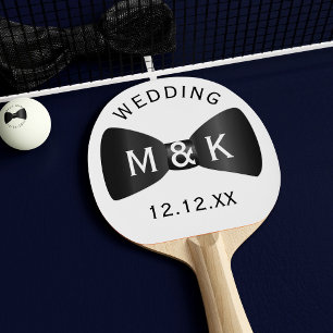 Wedding Bow Tie Personalized Ping Pong Paddle Tischtennis Schläger