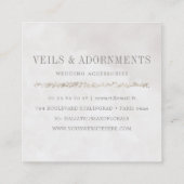 Wedding Brauthaar-Kamm-Zusatz-Schmuck Quadratische Visitenkarte (Rückseite)