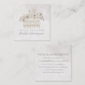 Wedding Brauthaar-Kamm-Zusatz-Schmuck Quadratische Visitenkarte (Vorne/Hinten)