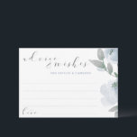 Wedding Brautparty Dusty Blue Gray Watercolor Hinweiskarte<br><div class="desc">Dusty Blue and Gray Watercolor Bouquet Brautparty oder Wedding Advice Cards: Dieses Design zeichnet sich durch sanft staubige blau/blau-graue Blüten mit lässiger, bouncy Schrift aus. Der Rücken hat einen Kranz mit den Initialen des Paares und dem Hochzeitstag. Wenn Ihre Gäste ihre Ratschläge und Wünsche für das Paar schreiben, können sie...</div>
