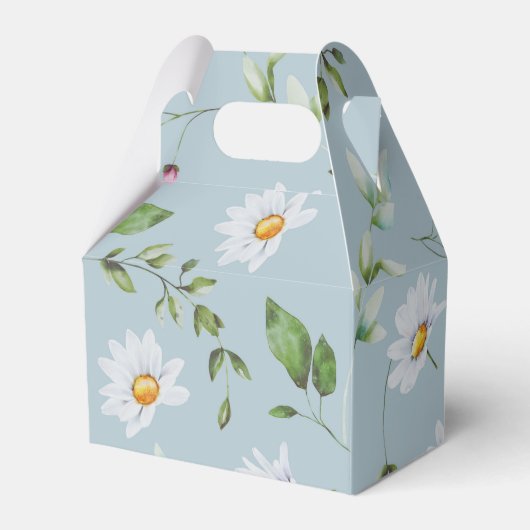 Wedding Brautparty Gabled Blue Daisy Fevor Box Geschenkschachtel (Vorderseite)
