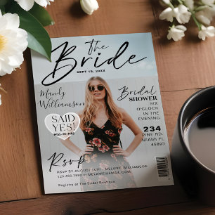 Wedding Brautparty Trendy Foto Magazine Cover Einladung