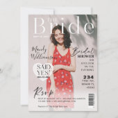 Wedding Brautparty Trendy Foto Magazine Cover Einladung (Vorderseite)