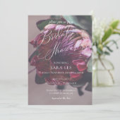 Wedding Bridal Dusche Einladung Protea Lila (Stehend Vorderseite)