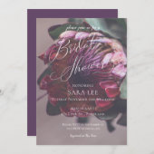 Wedding Bridal Dusche Einladung Protea Lila (Vorne/Hinten)