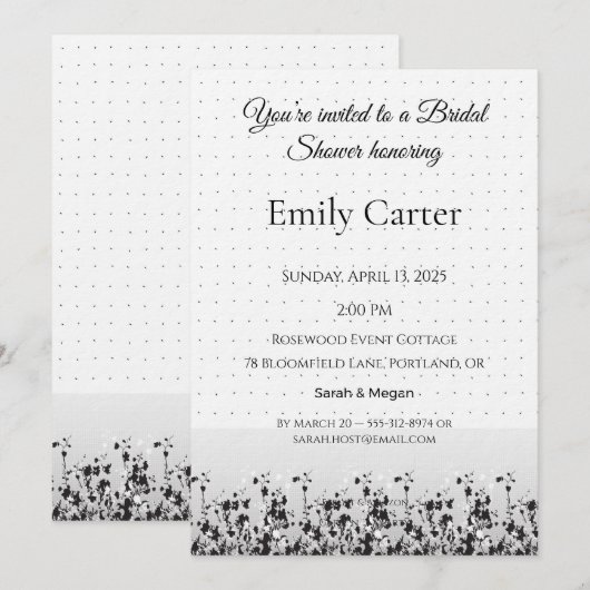 Wedding Bridal Shower | Elegant Invite Design Einladung (Vorne/Hinten)