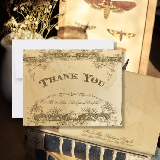 Wedding Bridal Vielen Dank Stationery Vintag Tee Einladung