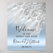 Wedding Bridal Welcome Dress Tropfens Grau Event Poster (Vorne)