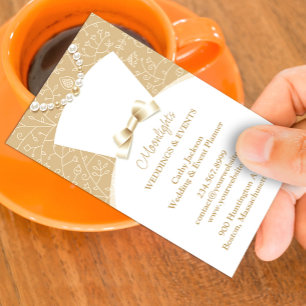 Wedding Bridal White Dress Business Card Visitenkarte